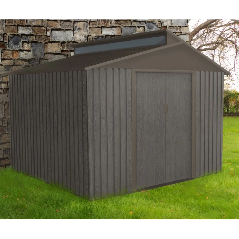 Abri De Jardin Métal Avec Puit De Lumière 7,25m² Imitation Bois Vieilli 1 Abri De Jardin Métal Avec Puit De Lumière 7,25m² Imitation Bois Vieilli