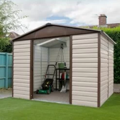 Abri De Jardin Métal Beige Et Marron 11,39m² + Kit D'ancrage Inclus - YARDMASTER 8 Abri De Jardin Métal Beige Et Marron 11,39m² + Kit D'ancrage Inclus - YARDMASTER -Outdoor Soldes abri de jardin metal beige et marron 1139m kit d ancrage inclus yardmaster 2