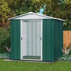 Abri De Jardin Métal Vert 4,38m² + Kit D'ancrage Inclus - YARDMASTER -Outdoor Soldes abri de jardin metal vert 438m kit d ancrage inclus yardmaster 2