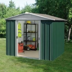 Abri De Jardin Métal Vert 4,38m² + Kit D'ancrage Inclus - YARDMASTER