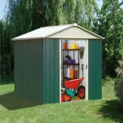 Abri De Jardin Métal Vert 4,38m² + Kit D'ancrage Inclus - YARDMASTER -Outdoor Soldes abri de jardin metal vert 438m kit d ancrage inclus yardmaster 3