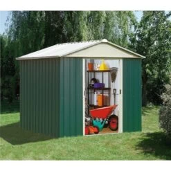 Abri De Jardin Métal Vert 9,03m² + Kit D'ancrage Inclus - YARDMASTER -Outdoor Soldes abri de jardin metal vert 903m kit d ancrage inclus yardmaster 2