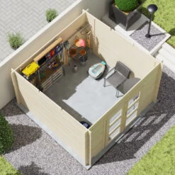 Abri De Jardin Monopente En Bois Massif 8,9m² DAINTREE – Madriers 28mm – Forest Style -Outdoor Soldes abri de jardin monopente en bois massif 89m daintree madriers 19mm forest style 3