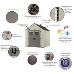 Abri De Jardin Polyéthylène 35mm 5,53m² Woodgrain + Plancher SUNCAST -Outdoor Soldes abri de jardin polyethylene 35mm 553m woodgrain plancher suncast 3