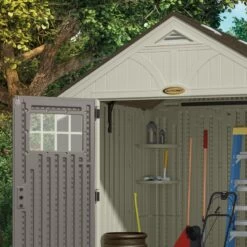 Abri De Jardin Polyéthylène 35mm 5,53m² Woodgrain + Plancher SUNCAST -Outdoor Soldes abri de jardin polyethylene 35mm 553m woodgrain plancher suncast 5