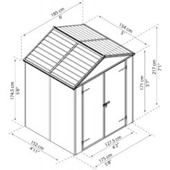 Abri De Jardin RUBICON 2,8m² En Aluminium Et Polycarbonate - Palram - Canopia -Outdoor Soldes abri de jardin rubicon 28m en aluminium et polycarbonate palram 1 2