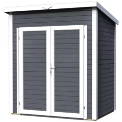 Abri De Jardin Skur 1 2,19m² + Plancher Traité Peint Anthracite Baltic