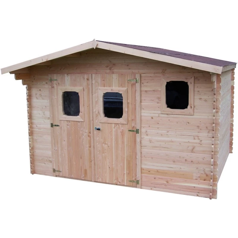 Abri De Jardin Avec Madriers Douglas 28mm DOMMAR 14,07m² + Couverture Onduline - HABRITA 2 Abri De Jardin Avec Madriers Douglas 28mm DOMMAR 14,07m² + Couverture Onduline - HABRITA – Image 2