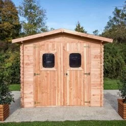 Abri En Madriers Douglas 28mm DOMMAR 6,33m² + Couverture Onduline - HABRITA