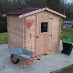 Abri De Jardin En Douglas DUBLIN 4,28m² Madriers 28mm + Couverture Onduline - HABRITA -Outdoor Soldes abri dublin 428m en madriers douglas 28mm sans plancher habrita 4