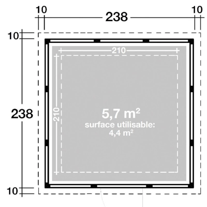 Abri En Acier Galvanisé Blanc 5,7m² Eleganto 2424 Telluria 3 Abri En Acier Galvanisé Blanc 5,7m² Eleganto 2424 Telluria – Image 3