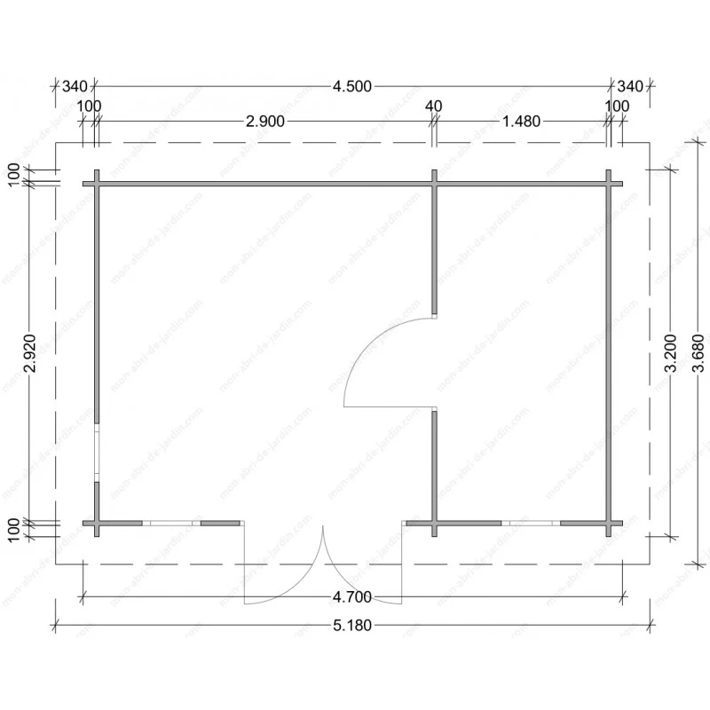 Abri En Bois Cloisonné 15m² MODERNE Traité Marron 28mm Gardy Shelter 3 Abri En Bois Cloisonné 15m² MODERNE Traité Marron 28mm Gardy Shelter – Image 3