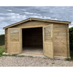 Abri En Bois Massif 12m² PRIMO 28mm Traité Teinté Marron Gardy Shelter -Outdoor Soldes abri en bois massif 12m primo 28mm traite teinte marron gardy shelter 2