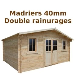 Abri En Bois Massif 19,8m² PLUS 40mm Brut Gardy Shelter