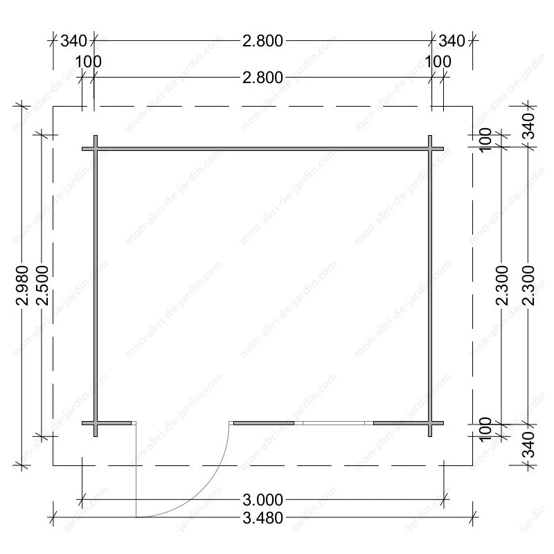 Abri En Bois Massif 7,5m² MODERNE Teinté Marron - Madriers 40mm Gardy Shelter 2 Abri En Bois Massif 7,5m² MODERNE Teinté Marron - Madriers 40mm Gardy Shelter – Image 2
