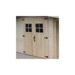 Abri En Bois Massif 9,9m² + Bûcher 3m² - 28mm + Couverture Ondulée - Habrita -Outdoor Soldes abri en bois massif 99 m bucher 385m 28mm couverture ondulee 2