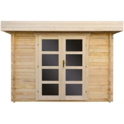 Abri En Bois Massif 9m² MODERNE - Madriers 40mm Gardy Shelter -Outdoor Soldes abri en bois massif 9m moderne madriers 40mm gardy shelter 5