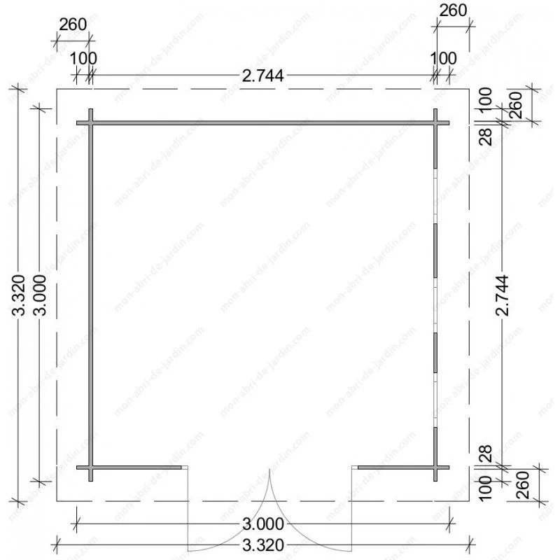 Abri En Bois Massif 9m² MODERNE Traité Marron 28mm Gardy Shelter 3 Abri En Bois Massif 9m² MODERNE Traité Marron 28mm Gardy Shelter – Image 3