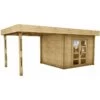 Abri En Bois Massif 9m² MODERNE + Terrasse 7m² Gardy Shelter