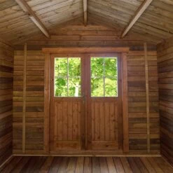 Abri En Bois Massif 9m² PLUS 28mm Traité Teinté Marron Gardy Shelter -Outdoor Soldes abri en bois massif 9m plus 28mm traite teinte marron gardy shelter 4