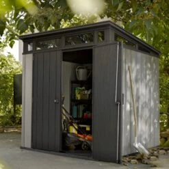 Abri En Résine Brossée Monopente Brossium 4,7m² + Plancher Keter