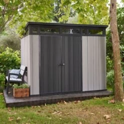 Abri Monopente En Résine Brossée Brossium 6m² + Plancher KETER -Outdoor Soldes abri en resine brossee monopente brossium 6m plancher keter 2