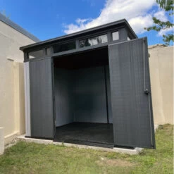 Abri Monopente En Résine Brossée Brossium 6m² + Plancher KETER -Outdoor Soldes abri en resine brossee monopente brossium 6m plancher keter 4