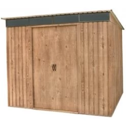 Abri Monopente En Métal Imitation Bois Skylight 4,84m² - DURAMAX + Kit D'ancrage -Outdoor Soldes abri monopente en metal imitation bois skylight 484m duramax 2