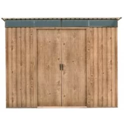 Abri Monopente En Métal Imitation Bois Skylight 4,84m² - DURAMAX + Kit D'ancrage -Outdoor Soldes abri monopente en metal imitation bois skylight 484m duramax 4