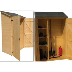 Abri Mural En Bois Brut 0,70m² Avec 3 étagères De Rangement - Habrita 10 Abri Mural En Bois Brut 0,70m² Avec 3 étagères De Rangement - Habrita -Outdoor Soldes abri mural en bois brut 070m avec 3 etageres de rangement habrita 4