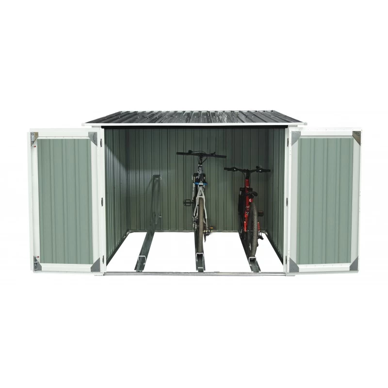 Abri Pour 3 Vélos En Métal Anthracite 3,32m² + Kit D'ancrage X-METAL 2 Abri Pour 3 Vélos En Métal Anthracite 3,32m² + Kit D'ancrage X-METAL – Image 2