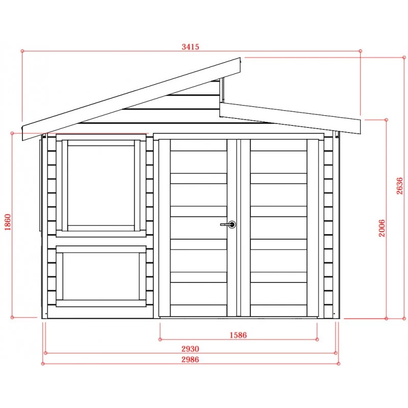 Abri Serre En Bois Massif 28mm - 8,91m² Toit Gradin SOLID 2 Abri Serre En Bois Massif 28mm - 8,91m² Toit Gradin SOLID – Image 2