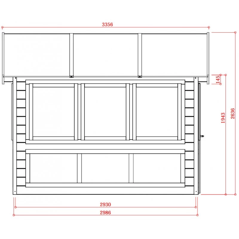 Abri Serre En Bois Massif 28mm - 8,91m² Toit Gradin SOLID 3 Abri Serre En Bois Massif 28mm - 8,91m² Toit Gradin SOLID – Image 3