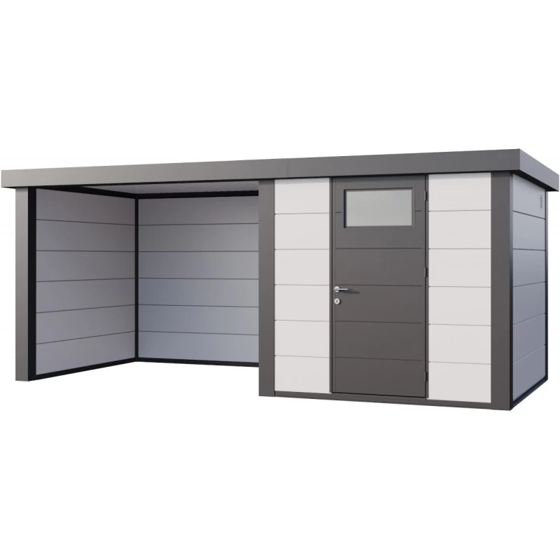Abri Telluria Eleganto Lounge 2424 Gris Blanc 12,5m² Avec Extension Gauche - Telluria 1 Abri Telluria Eleganto Lounge 2424 Gris Blanc 12,5m² Avec Extension Gauche - Telluria
