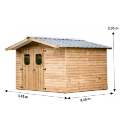 Abri Therma 10,60m² En Bois Thermo Traité Et Toit En Acier HABRITA 8 Abri Therma 10,60m² En Bois Thermo Traité Et Toit En Acier HABRITA -Outdoor Soldes abri therma 1033m en bois thermo traite et toit en acier habrita 2