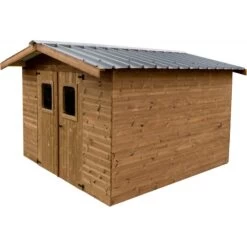 Abri Therma 10,60m² En Bois Thermo Traité Et Toit En Acier HABRITA 9 Abri Therma 10,60m² En Bois Thermo Traité Et Toit En Acier HABRITA -Outdoor Soldes abri therma 1033m en bois thermo traite et toit en acier habrita 3