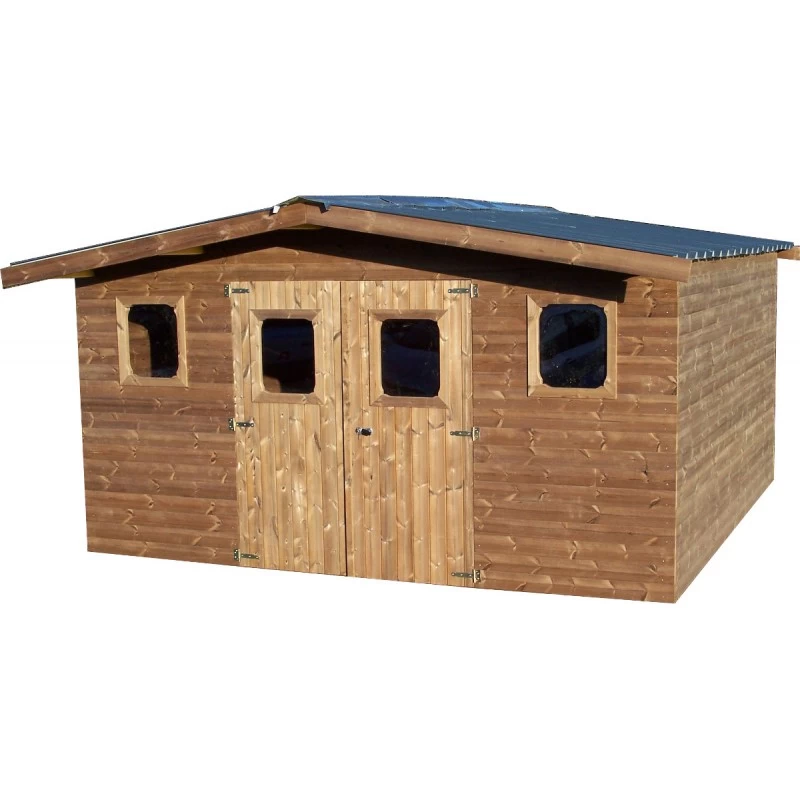 Abri Thermabri 15,14m² En Bois Thermo Traité Toiture En Acier HABRITA 2 Abri Thermabri 15,14m² En Bois Thermo Traité Toiture En Acier HABRITA – Image 2