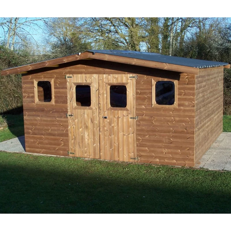 Abri Thermabri 15,14m² En Bois Thermo Traité Toiture En Acier HABRITA 1 Abri Thermabri 15,14m² En Bois Thermo Traité Toiture En Acier HABRITA