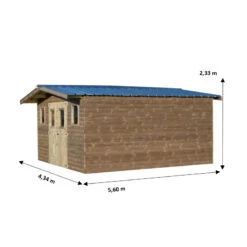 Abri Thermabri 24,30m² En Bois Thermo Traité Toiture En Acier HABRITA -Outdoor Soldes abri thermabri 2382m en bois thermo traite toiture en acier habrita 2