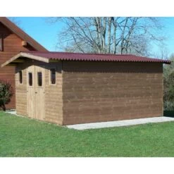 Abri Thermabri 23,82m² En Bois Thermo Traité Toiture Onduline HABRITA