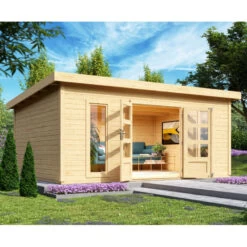 Abri Toit Plat 18,08m² Bois Massif 40mm Northeim 6 – Karibu -Outdoor Soldes abri toit plat 1808m bois massif 40mm northeim 6 woodfeeling 2