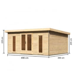 Abri Toit Plat 18,08m² Bois Massif 40mm Radeburg 4 – Karibu -Outdoor Soldes abri toit plat 1808m bois massif 40mm radeburg 4 karibu 3
