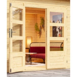 Abri Toit Plat 9,55m² Bois Massif 40mm Northeim 3 Avec Appentis 330cm – Karibu -Outdoor Soldes abri toit plat 955m bois massif 40mm northeim 3 avec appentis 330cm woodfeeling 4