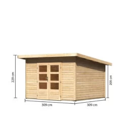 Abri Toit Plat 9,55m² Bois Massif 40mm Northeim 3 – Karibu -Outdoor Soldes abri toit plat 955m bois massif 40mm northeim 3 woodfeeling 3