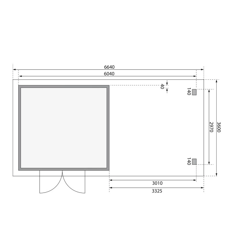 Abri Toit Plat 9,55m² Bois Massif Gris Terre 40mm Northeim 3 Avec Appentis 330cm – Karibu 3 Abri Toit Plat 9,55m² Bois Massif Gris Terre 40mm Northeim 3 Avec Appentis 330cm – Karibu – Image 3
