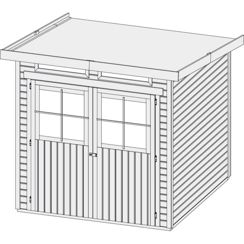 Abri Toit Plat En Bois Massif 19mm 4.62m² Glücksburg 3 - Karibu 6 Abri Toit Plat En Bois Massif 19mm 4.62m² Glücksburg 3 - Karibu – Image 6