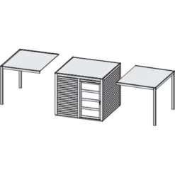 Abri Toit Plat En Bois Massif 19mm Qubic 6,05m² + Appentis 5,6m² - Karibu 8 Abri Toit Plat En Bois Massif 19mm Qubic 6,05m² + Appentis 5,6m² - Karibu -Outdoor Soldes abri toit plat en bois massif 19mm qubic 605m avec appentis karibu 2