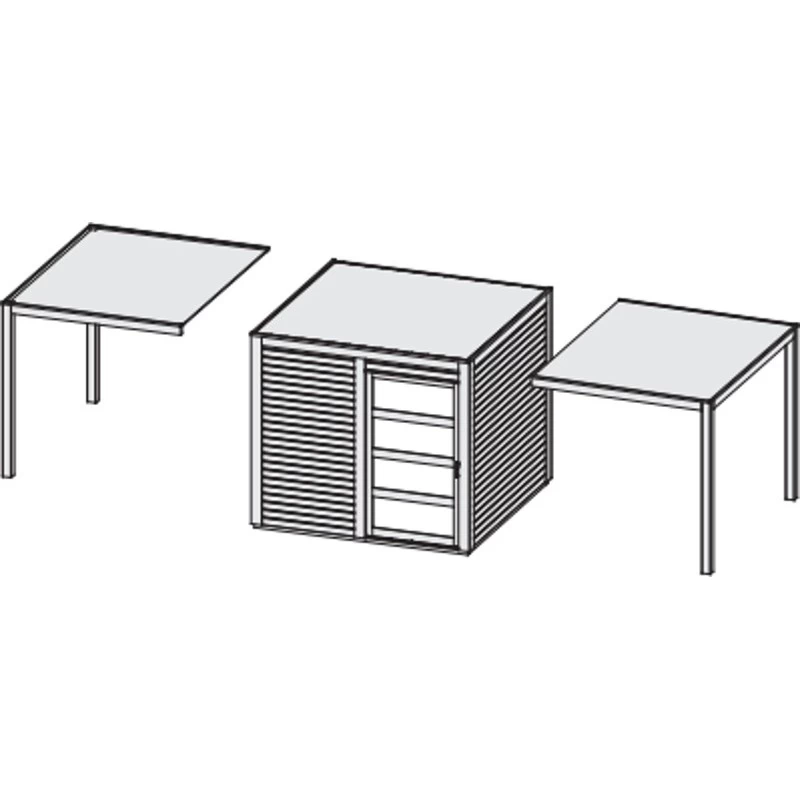 Abri Toit Plat En Bois Massif 19mm Qubic 6,05m² + Appentis 5,6m² - Karibu 3 Abri Toit Plat En Bois Massif 19mm Qubic 6,05m² + Appentis 5,6m² - Karibu – Image 3