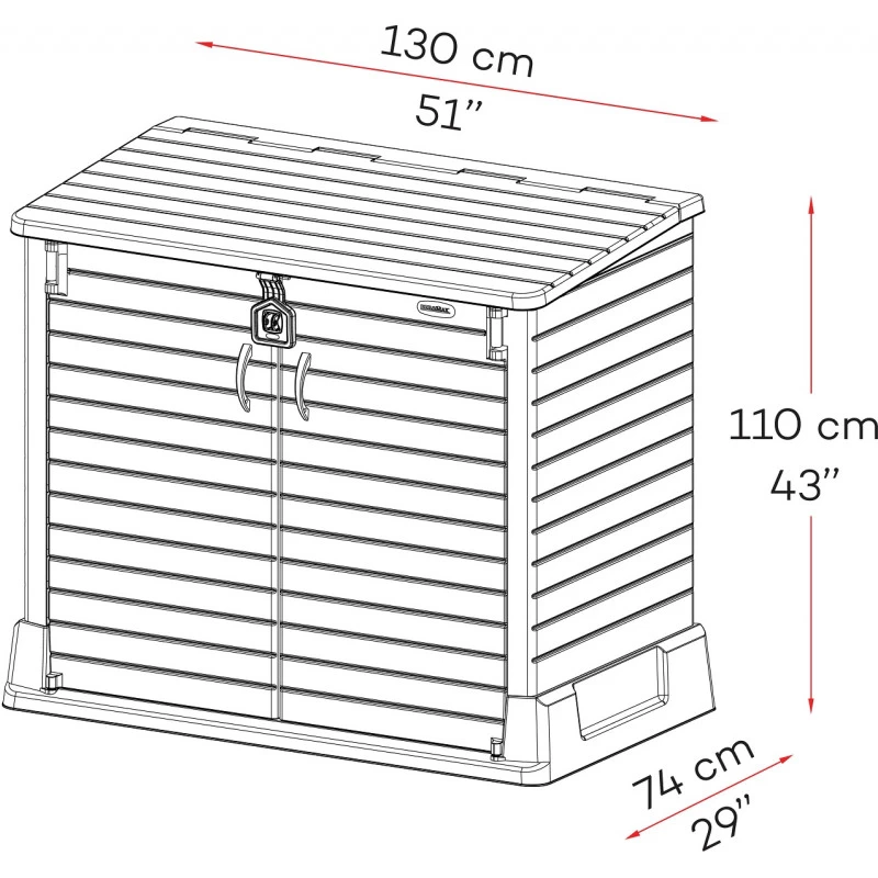 Armoire De Rangement En Résine Gris 850L StoreAway – DURAMAX 3 Armoire De Rangement En Résine Gris 850L StoreAway – DURAMAX – Image 3