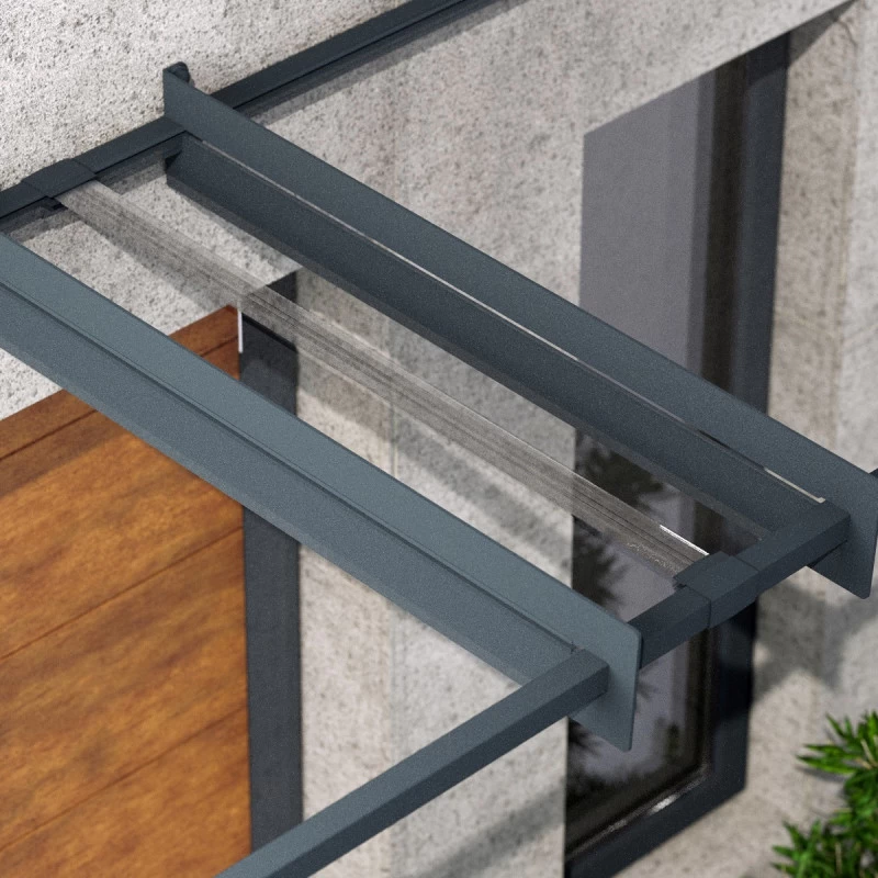 Auvent Marquise En Acrylique Gris Clair NANCY™ 3000 – Canopia By Palram 4 Auvent Marquise En Acrylique Gris Clair NANCY™ 3000 – Canopia By Palram – Image 4